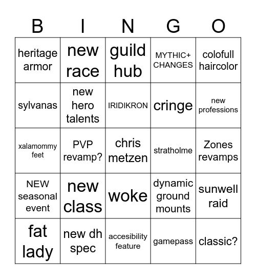 Midnight Bingo Card