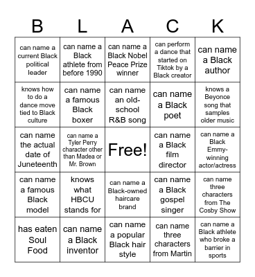 Culture Connections Bingo Card