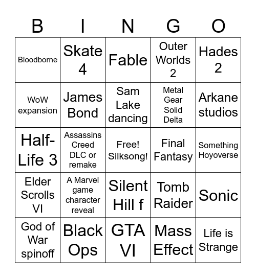 Gamescom ONL Bingo Card