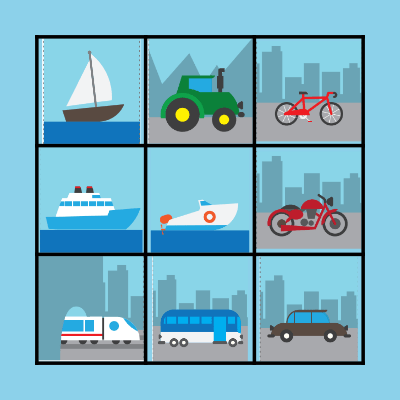 Transportation Bingo Card