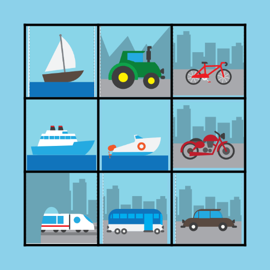 Transportation Bingo Card