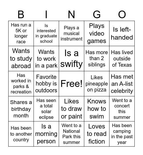 BREAKOUT BINGO Card