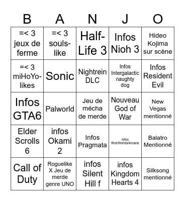 BANJO ou 1 LIGNE c TUFF en ALLEMAGNE Bingo Card