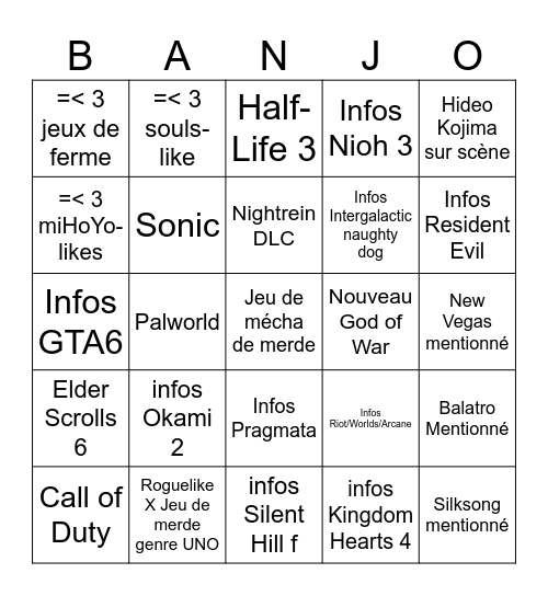 BANJO ou 1 LIGNE c TUFF en ALLEMAGNE Bingo Card