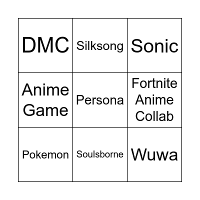 Gamescom Bingo Card