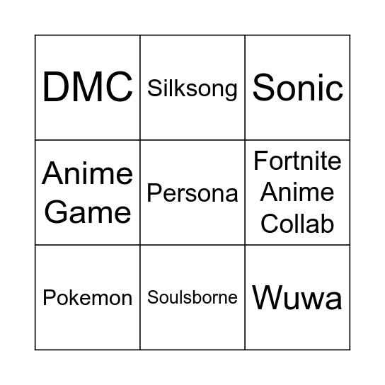 Gamescom Bingo Card