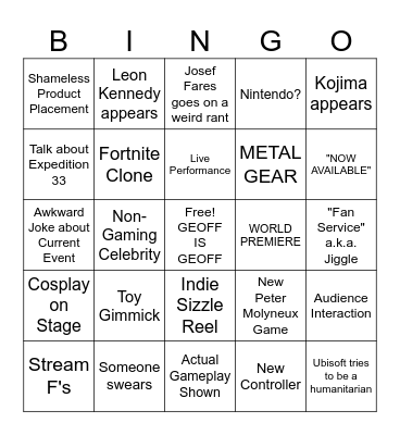 GAMESCOM BINGO 2025 Bingo Card
