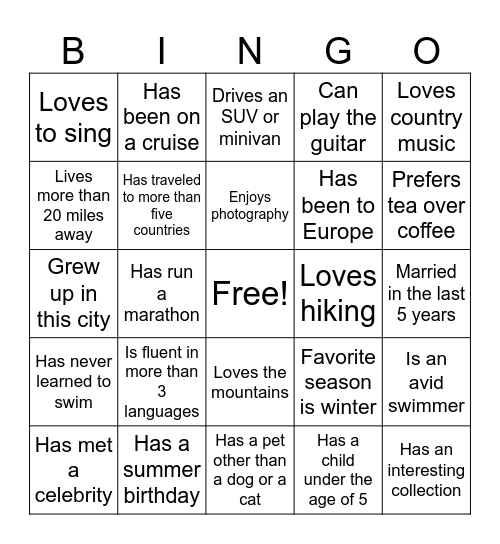 Bingo Card