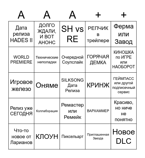 GAMESCOM 2025 Bingo Card