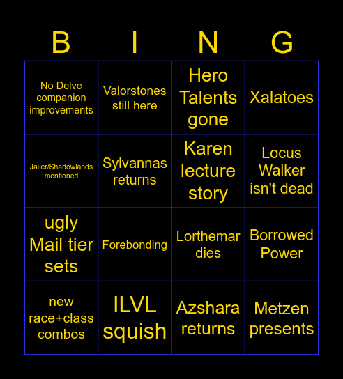 MrVoleth's Midnight Predictions Bingo Card