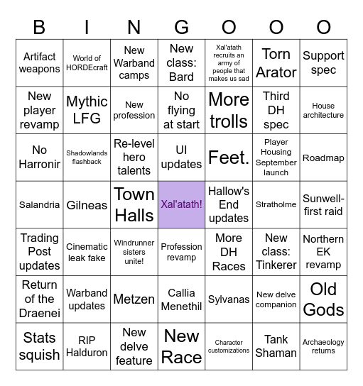 Midnight Reveal Predictions Bingo Card
