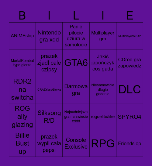 BUSTUP Bingo Card