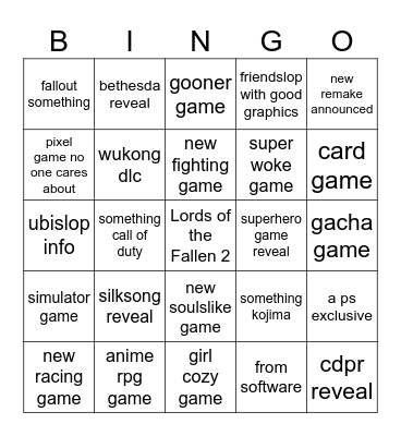 Gamescom ONL 2025 Bingo Card