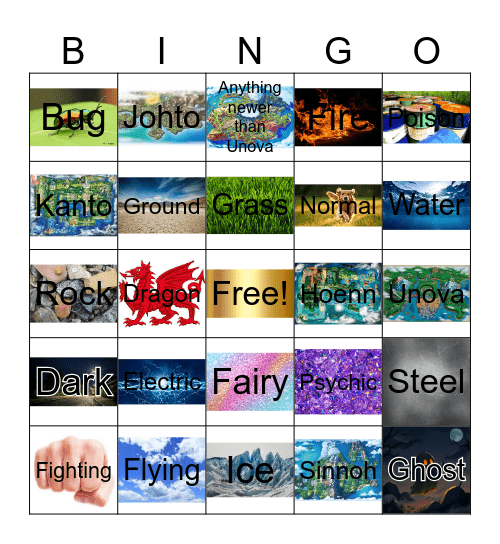 Pokemon Catching Bingo Card