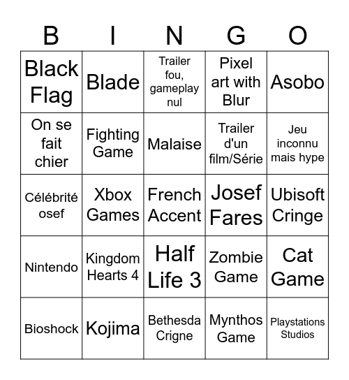 GamesCom 2025 Bingo Card
