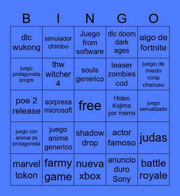 Gamescom 2025 Bingo Card