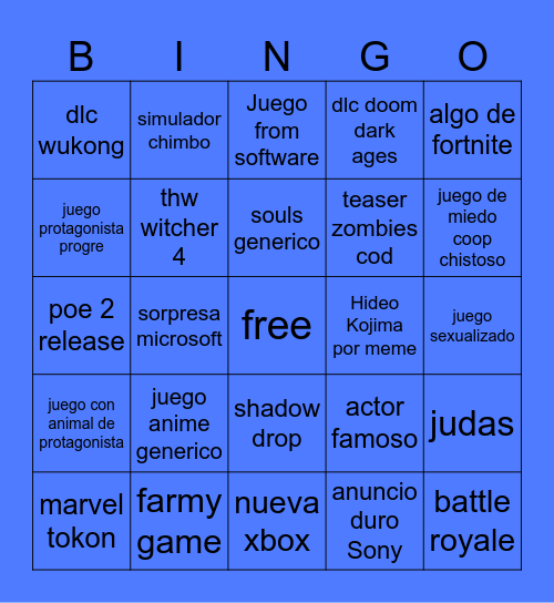 Gamescom 2025 Bingo Card