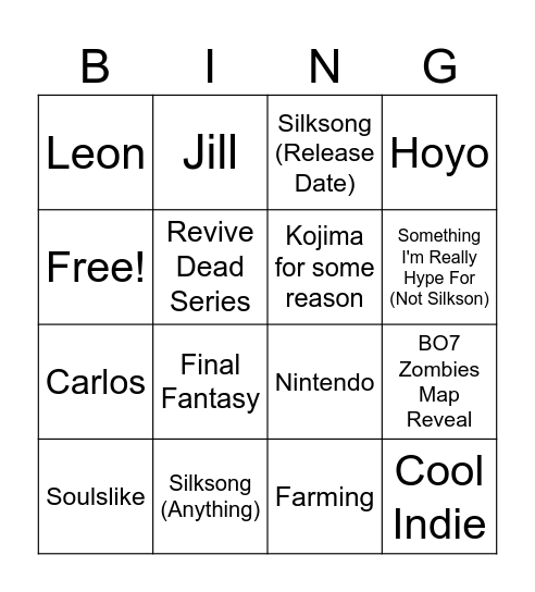ONL Bingo Card