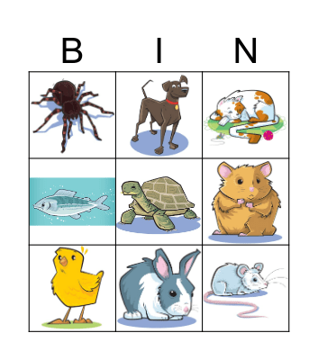 ANIMALS Bingo Card