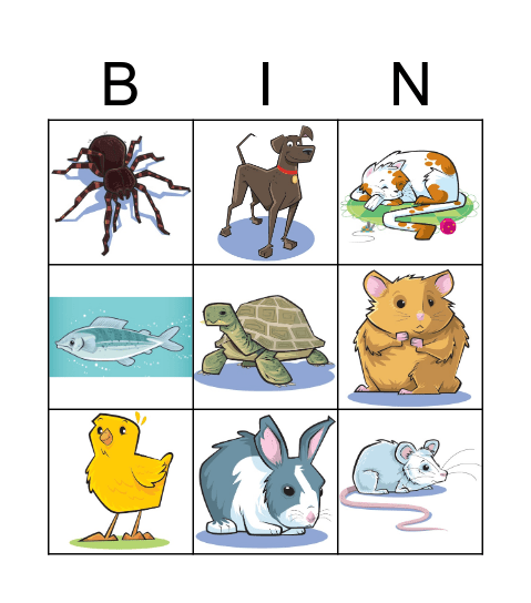 ANIMALS Bingo Card