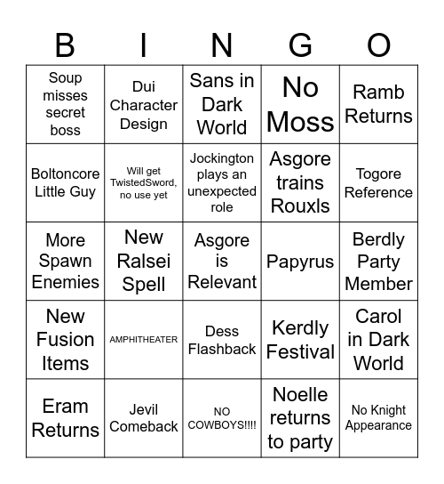 Chapter 5 Bingo Card