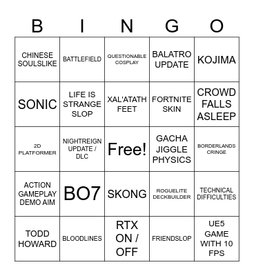 gamescom Bingo Card