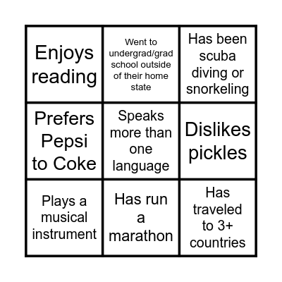 New Hire Orientation 2025 Bingo Card