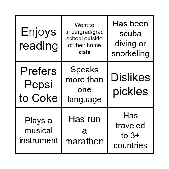 New Hire Orientation 2025 Bingo Card