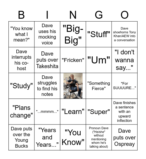 Dave Meltzer Bingo II Bingo Card
