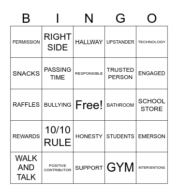 EMERSON PBIS BINGO Card