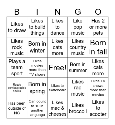 People File Bingo! Bingo Card