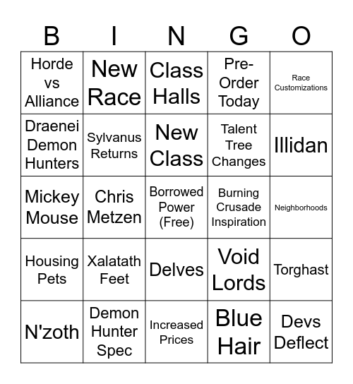 Midnight Reveal Bingo Card