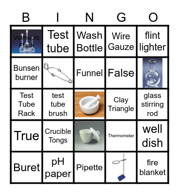 Chemistry Lab Equiment Bingo Card