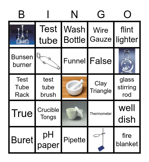 Chemistry Lab Equiment Bingo Card