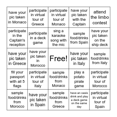Cruise Week Bingo! Bingo Card