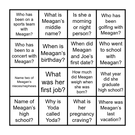 Get to know Mom Bingo Card