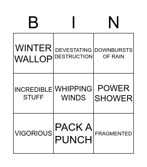 JEFF BINGO Card