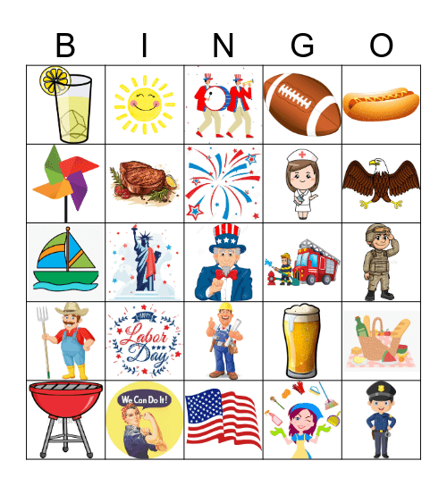 Labor Day Bingo Card