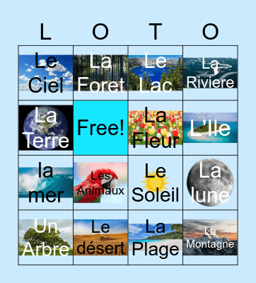 La Nature Bingo Card