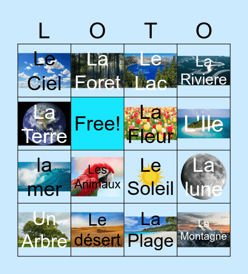 La Nature Bingo Card