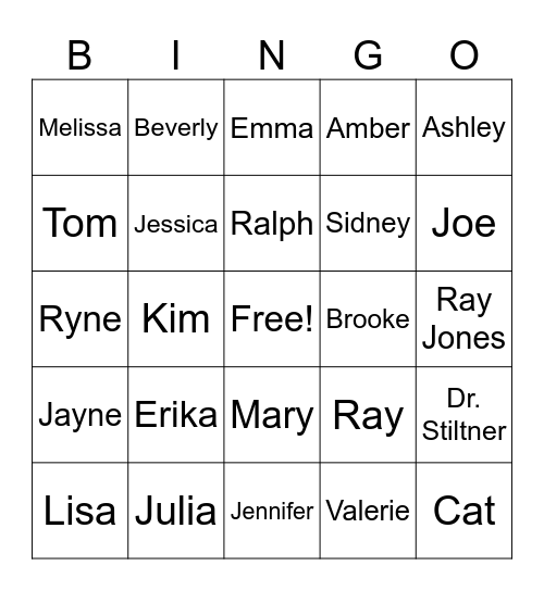 Riverview Bingo Card