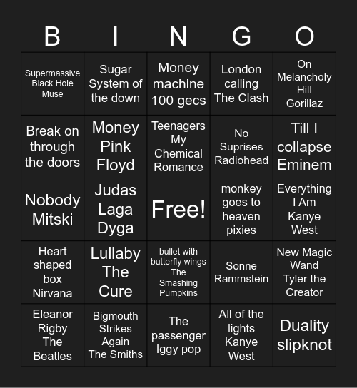 Muzyczki Bingo Card