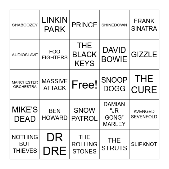MY SUPERMIX Bingo Card