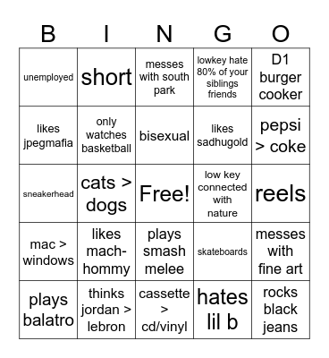 glovescore Bingo Card
