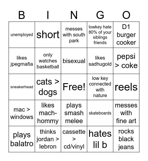 glovescore Bingo Card