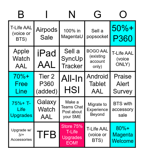 Cha-Ching Covington Bingo Card