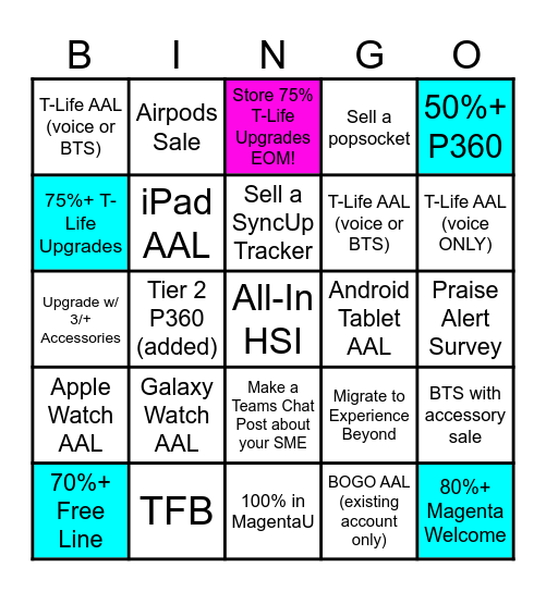Cha-Ching Covington Bingo Card