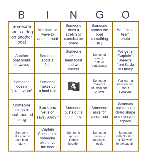 B O A T   B I N G O Bingo Card