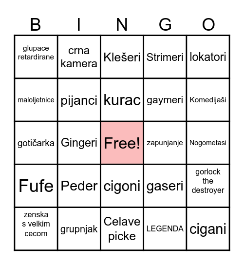 ome tv Bingo Card