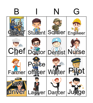 OCCUPATIONS Bingo Card